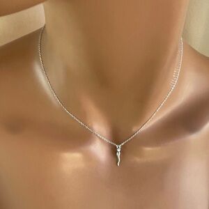 Tiny Sterling Silver Italian Horn Necklace